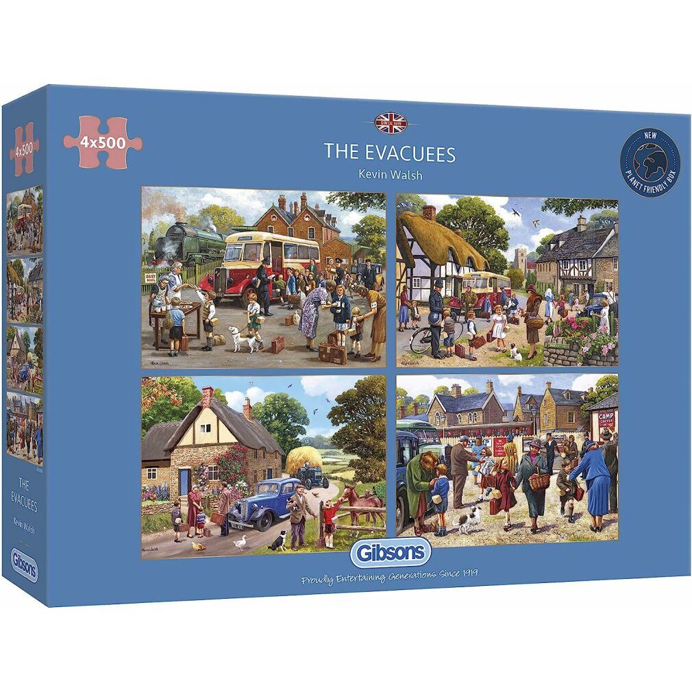 GIBSONS Puzzle Puzzle Evacuees 4x500 Teile, Puzzleteile