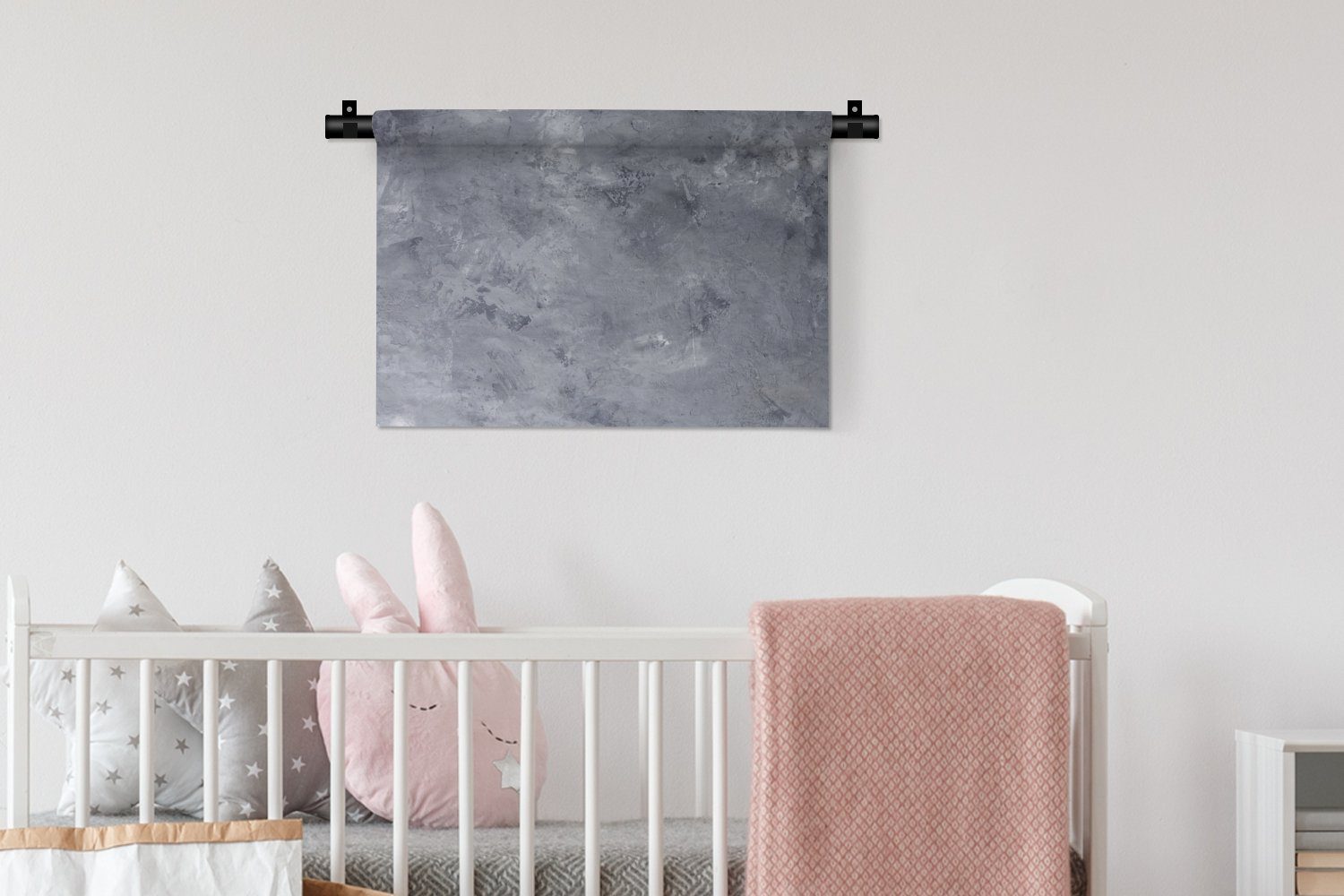 Wanddekoobjekt Wandbehang, Beton Rustikal, Retro Wohnzimmer, MuchoWow Kinderzimmer Wanddeko - Strukturen Kleid, - für - - Schiefer Schlafzimmer, Grau -