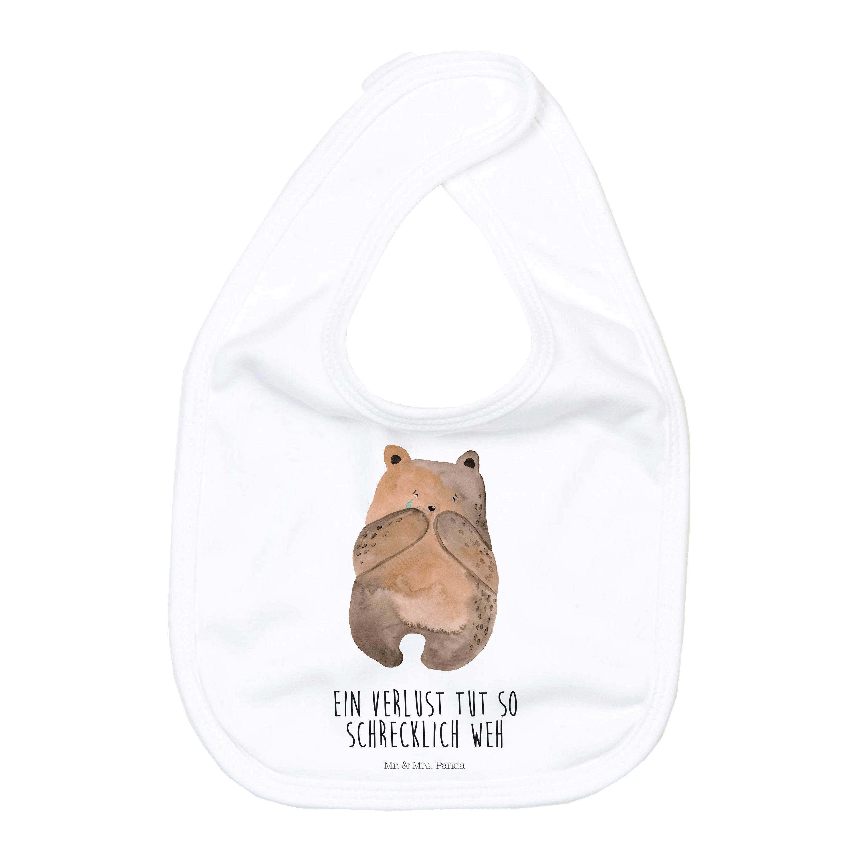 Tragetuch Bär Verlust - Weiß - Geschenk, Baby, Spucktuch, Klettlätzchen, Baby L