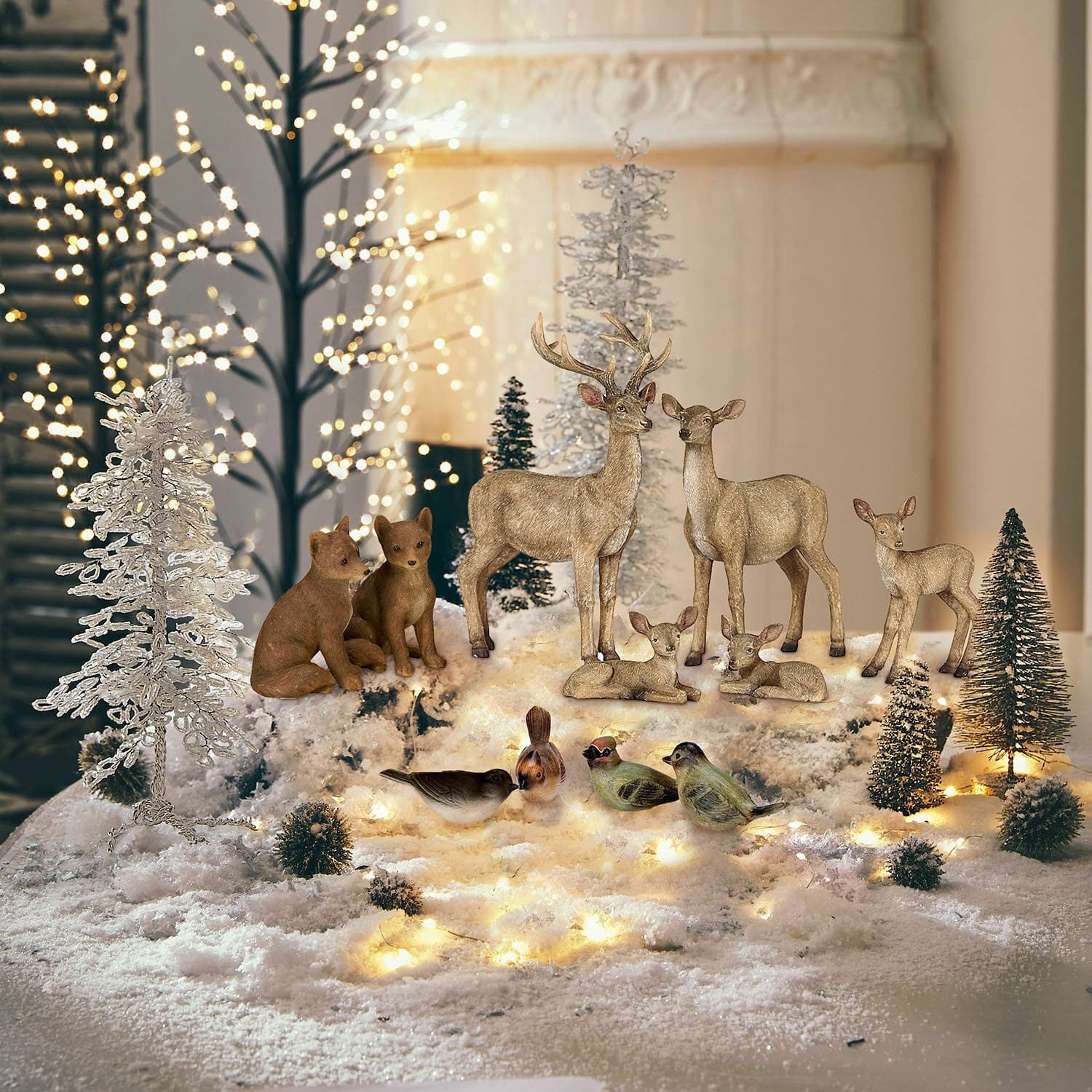 Mirabeau Weihnachtsfigur Waldtier 11er Set Pluvet braun (11er Set, 11er Set)