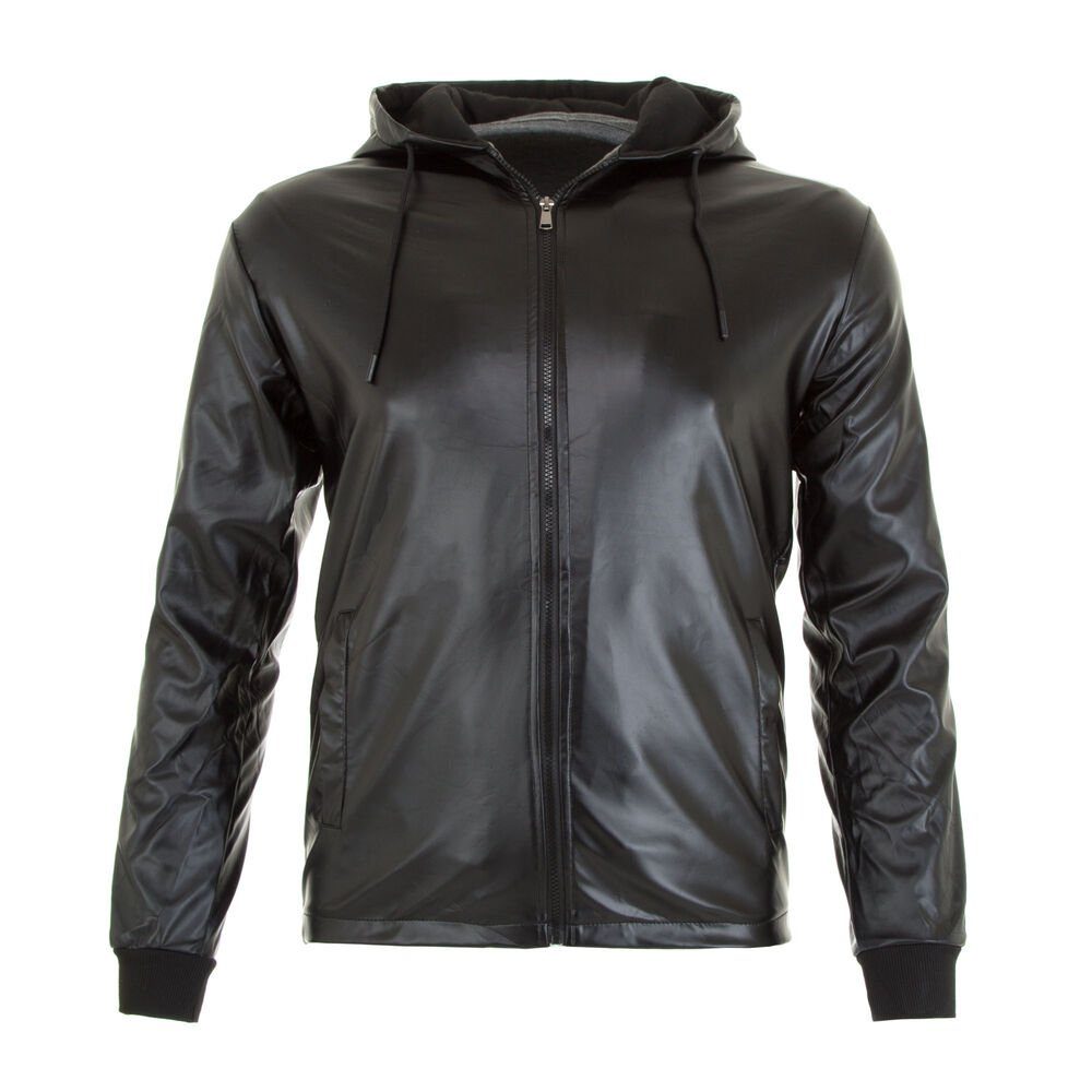 Ital-Design Allwetterjacke Herren Freizeit Kapuze Thermo Jacke in Schwarz