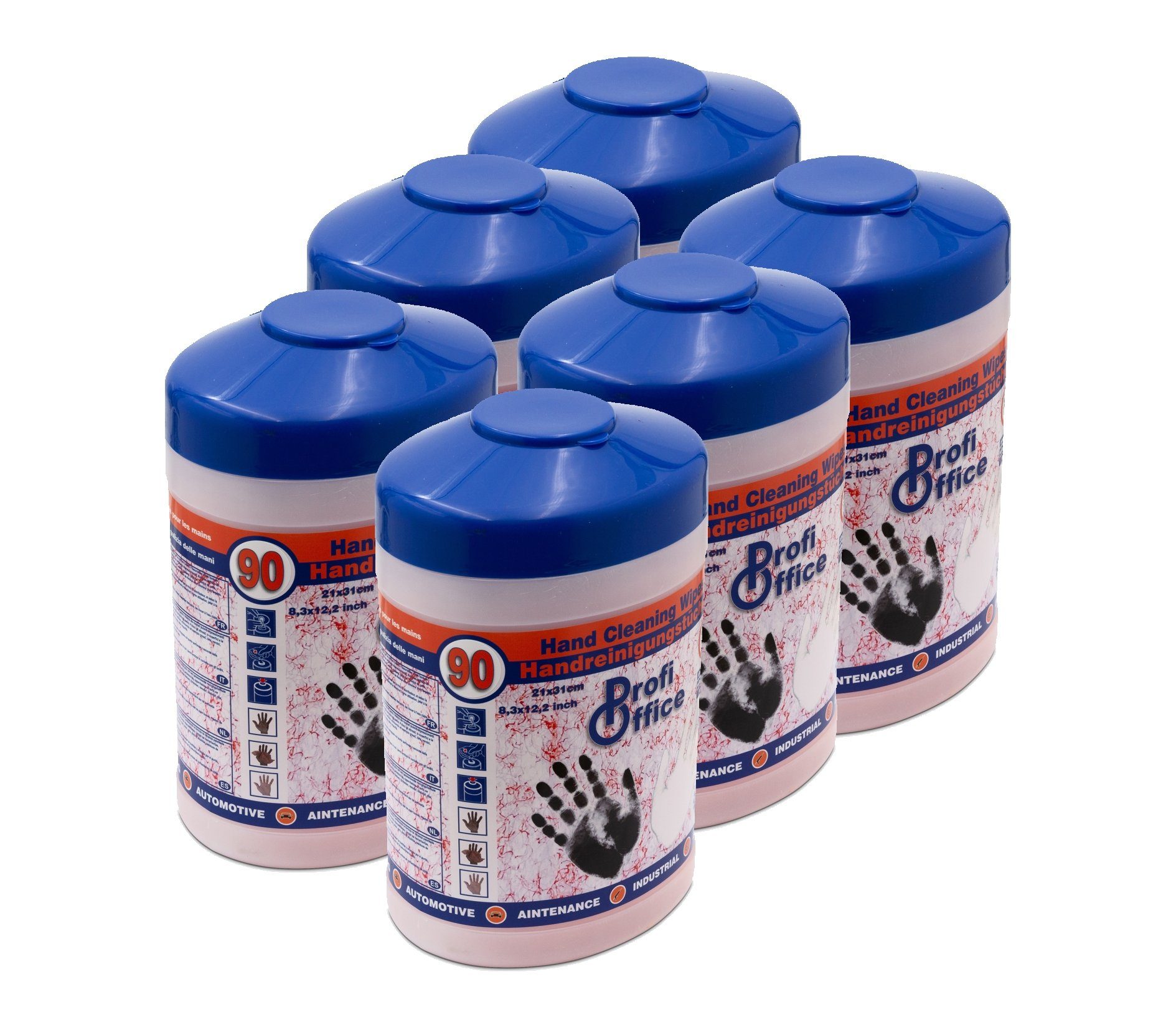 ProfiOffice ProfiOffice feuchte Allzweck Werkstatt Reinigungstücher 6 x 90 Tücher Reinigungstücher (effektive Reinigung ohne Wasser und Alkohol)