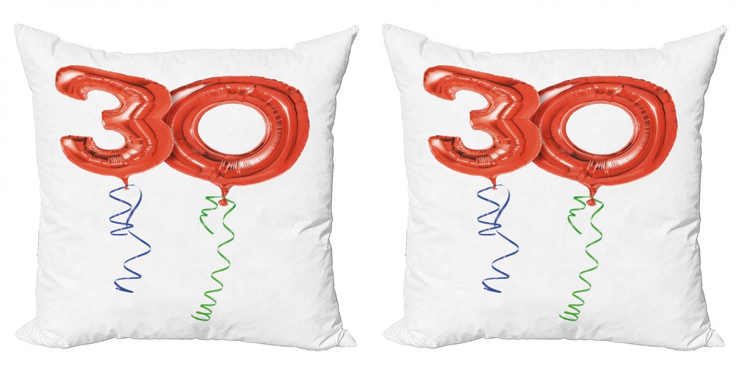 Kissenbezüge Modern Accent Doppelseitiger Balloons (2 Ribbons Red Stück), Digitaldruck, Abakuhaus Festlich