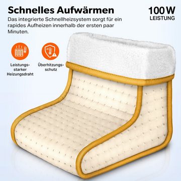 sinnlein Elektrofußwärmer Fußwärmer elektrisch Beige Fußheizung Fußsack, 6 Temperaturstufen, & Timer, Überhitzungsschutz & Abschaltautomatik