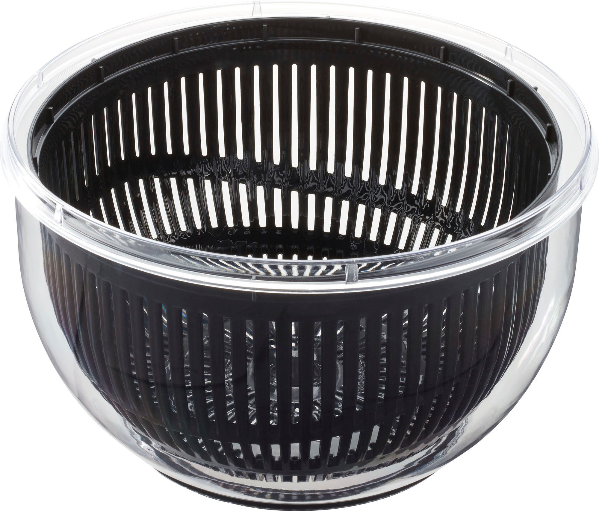 GEFU Salatschleuder PULLIT, (3-tlg., Schüssel, Siebeinsatz, Deckel), Seilzugantrieb