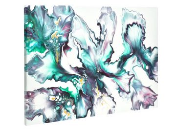 Raumzutaten Leinwandbild Acryl Pouring Bild 60x40cm "Green Mystique" Unikat, abstrakt, Wanddeko, Wandbild