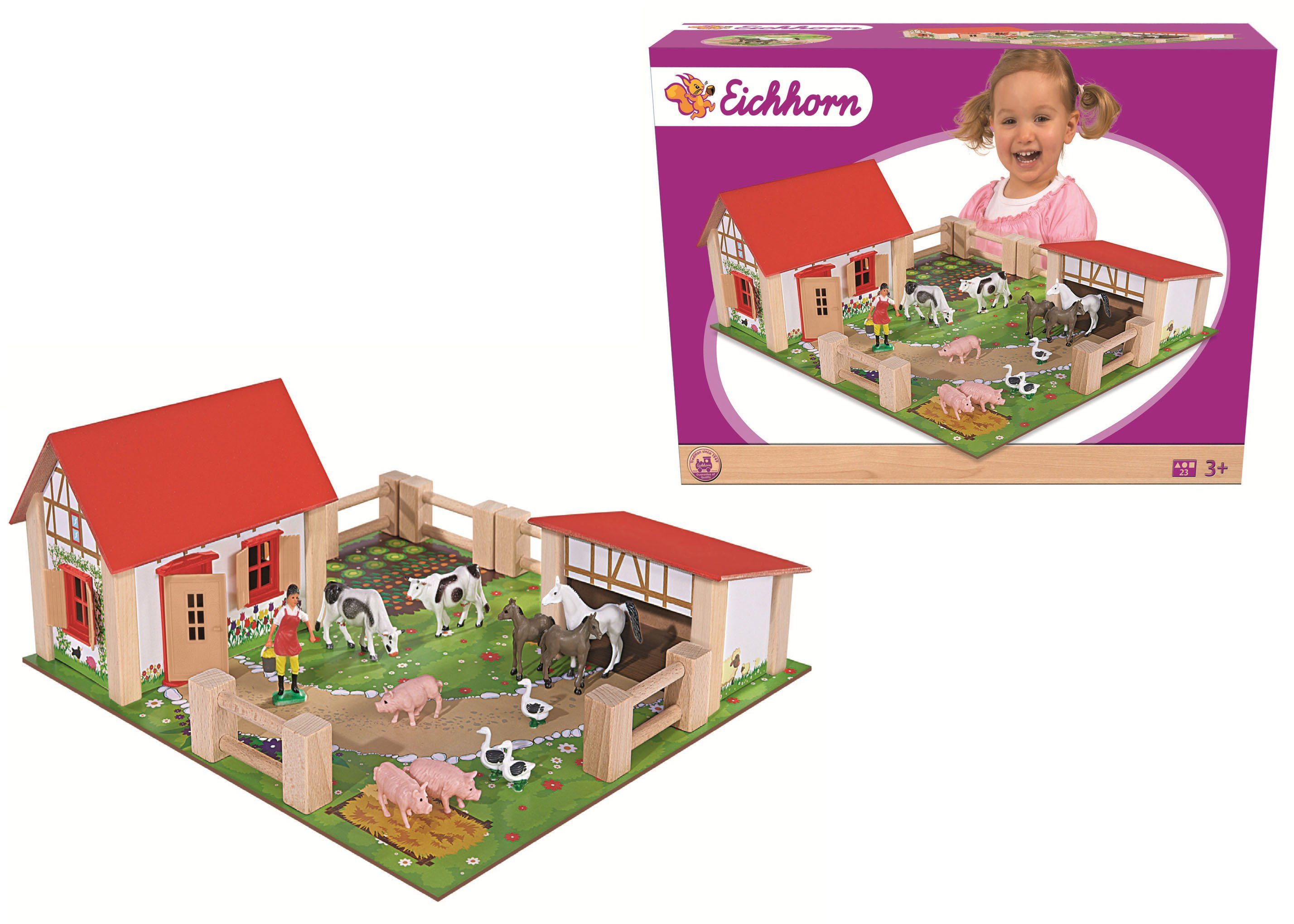 Eichhorn Spielwelt Bauernhof klein, Made in Europe – Bild 5 von 5