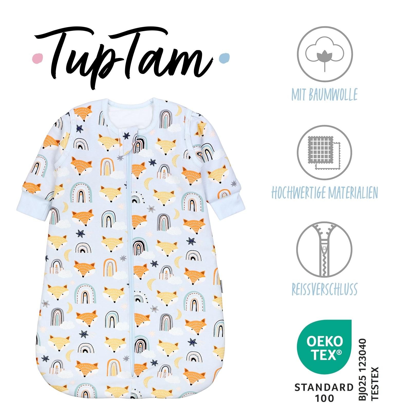 TupTam Babyschlafsack 2.5 TOG Ganzjahresschlafsack mit abnehmbaren Ärmeln