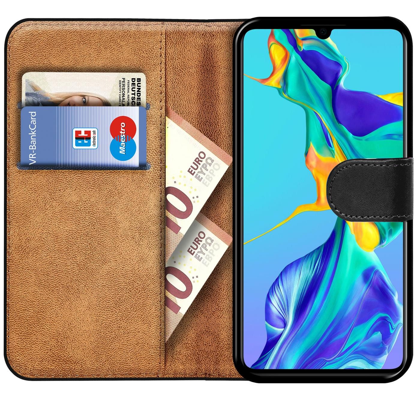 CoolGadget Handyhülle Book Case Handy Tasche für Huawei P30 6,1 Zoll, Hülle Klapphülle Flip Cover für P30 Schutzhülle stoßfest