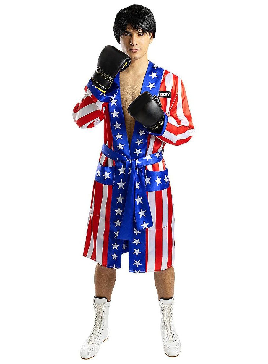 Funidelia Umhang Rocky Balboa Boxermantel, Stars & Stripes für den Kampf gegen Ivan Drago