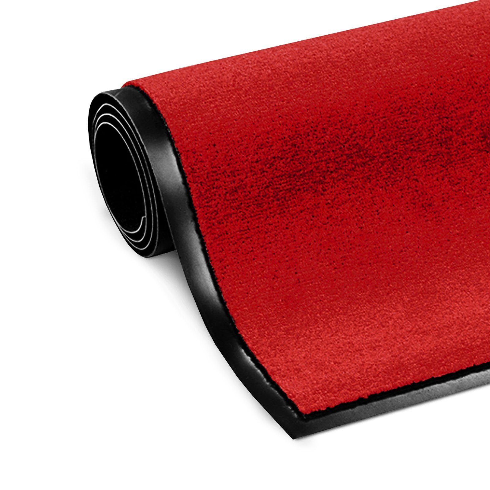 Schmutzfangmatte Fußmatte Monochrom mm Farben Höhe: Fixgrößen, Größen, 7 Viele Rot & Floordirekt,