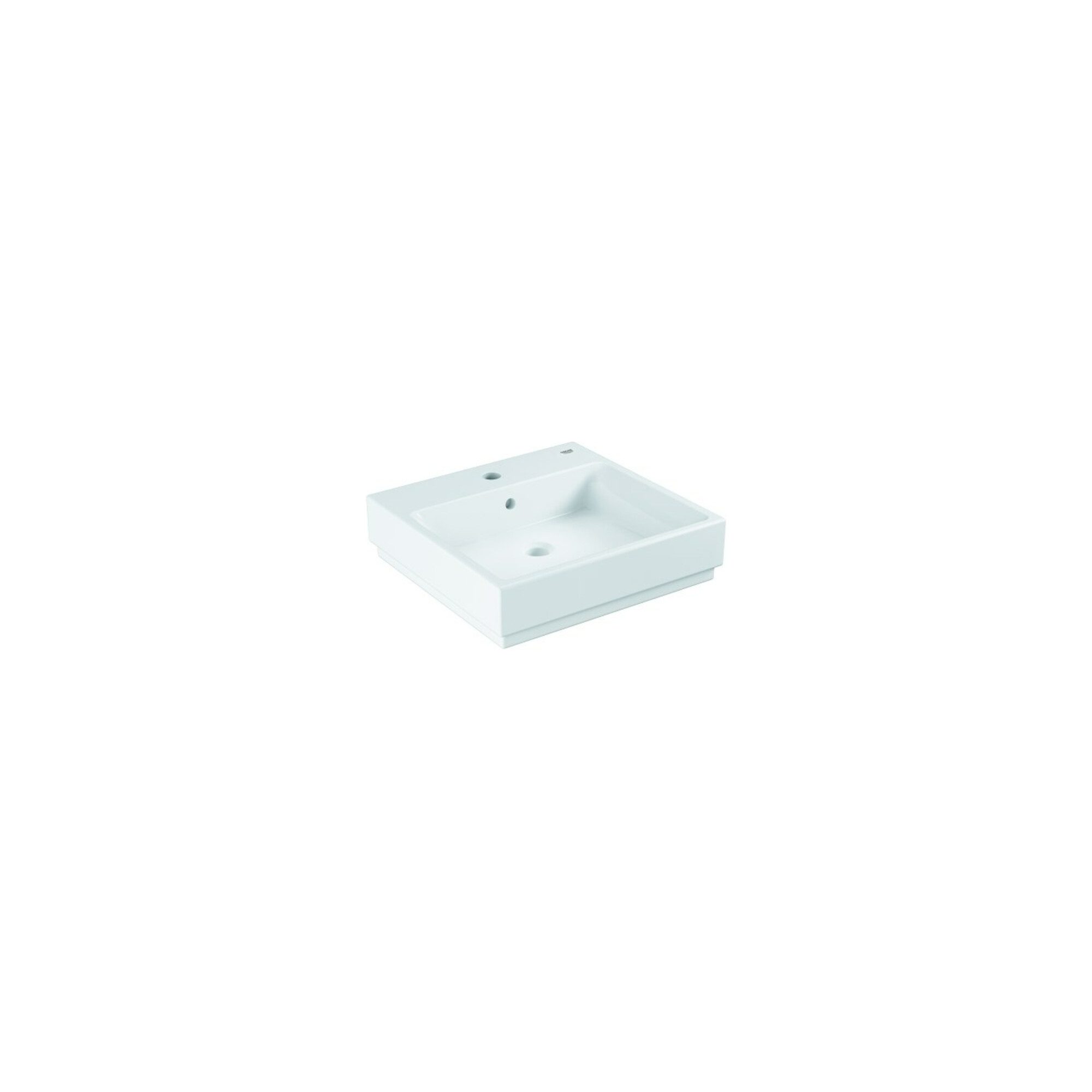 Grohe Waschtisch Grohe Aufsatzwaschtisch Cube Keramik 50cm, 1 HL m ÜL, Rücks gla, alwe
