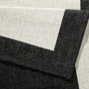 Teppich In- & Outdoor Wendeteppich Panama Creme Schwarz, NORTHRUGS, rechteckig, Höhe: 5 mm