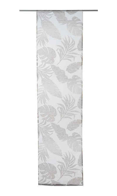 Vorhang EBBY, Flächenvorhang, Grau, L 245 x B 60 cm, Home4You, Schlaufe, transparent