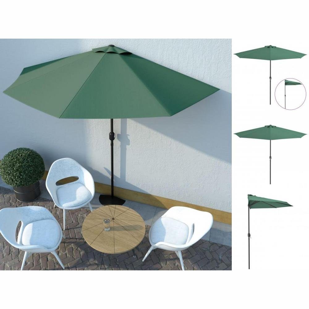 vidaXL Sonnenschirm BalkonSonnenschirm mit AluMast Grün 300150 cm