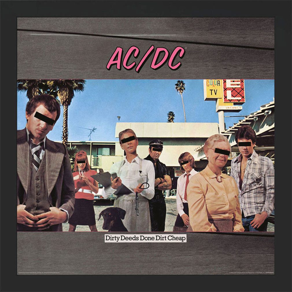 AC/DC Bild mit Rahmen Dirty Deeds Done Dirt Cheap, Gerahmtes Bild Kunstdruck