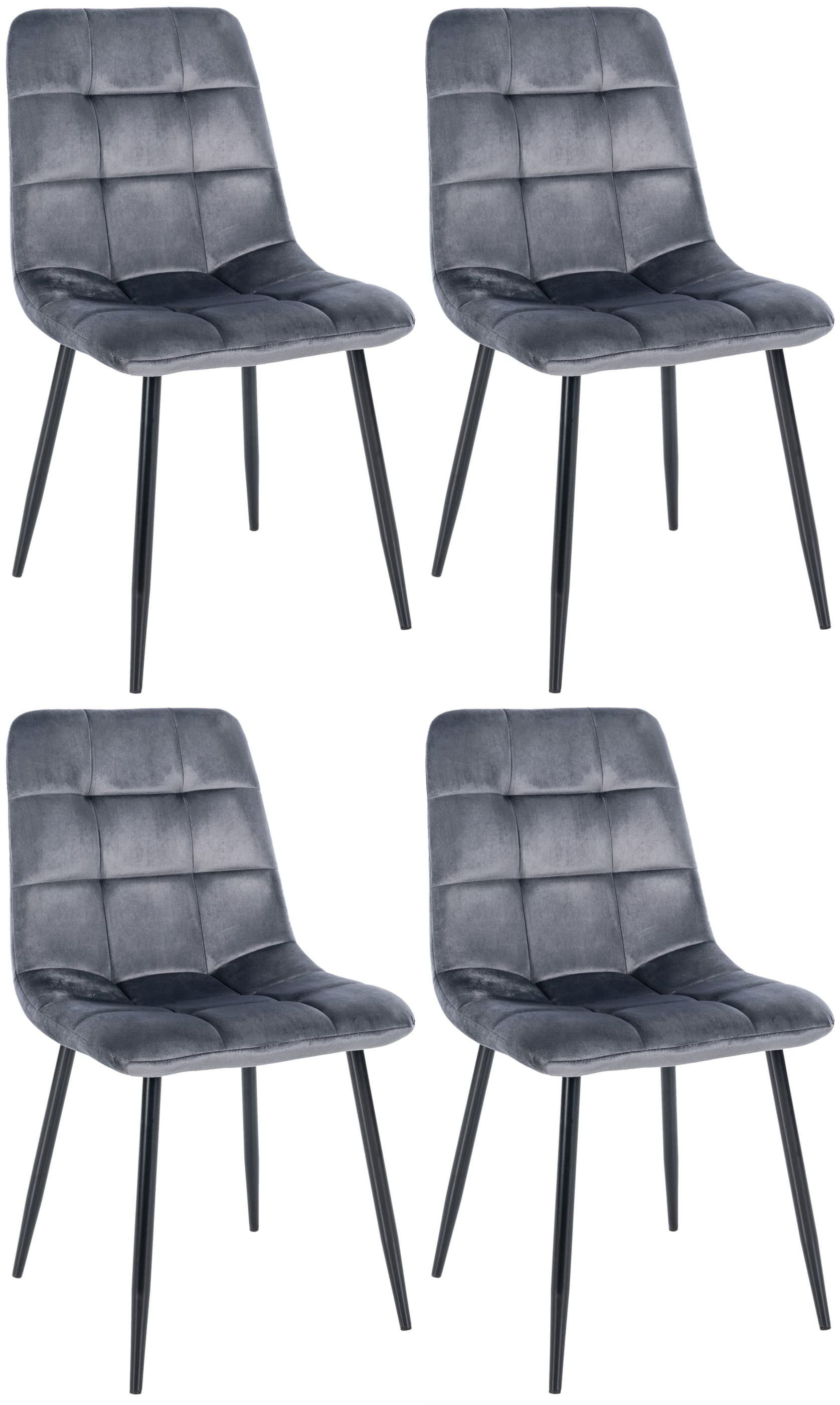 CLP Esszimmerstuhl Antibes (4er Set), gesteppte Polsterung, Metall
