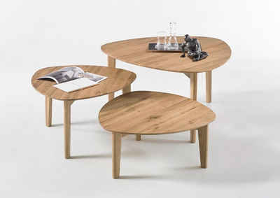 MCA furniture Couchtisch Couchtisch Set Camilla, 3-teilig, 60/60/80, Asteiche massiv, (Set)