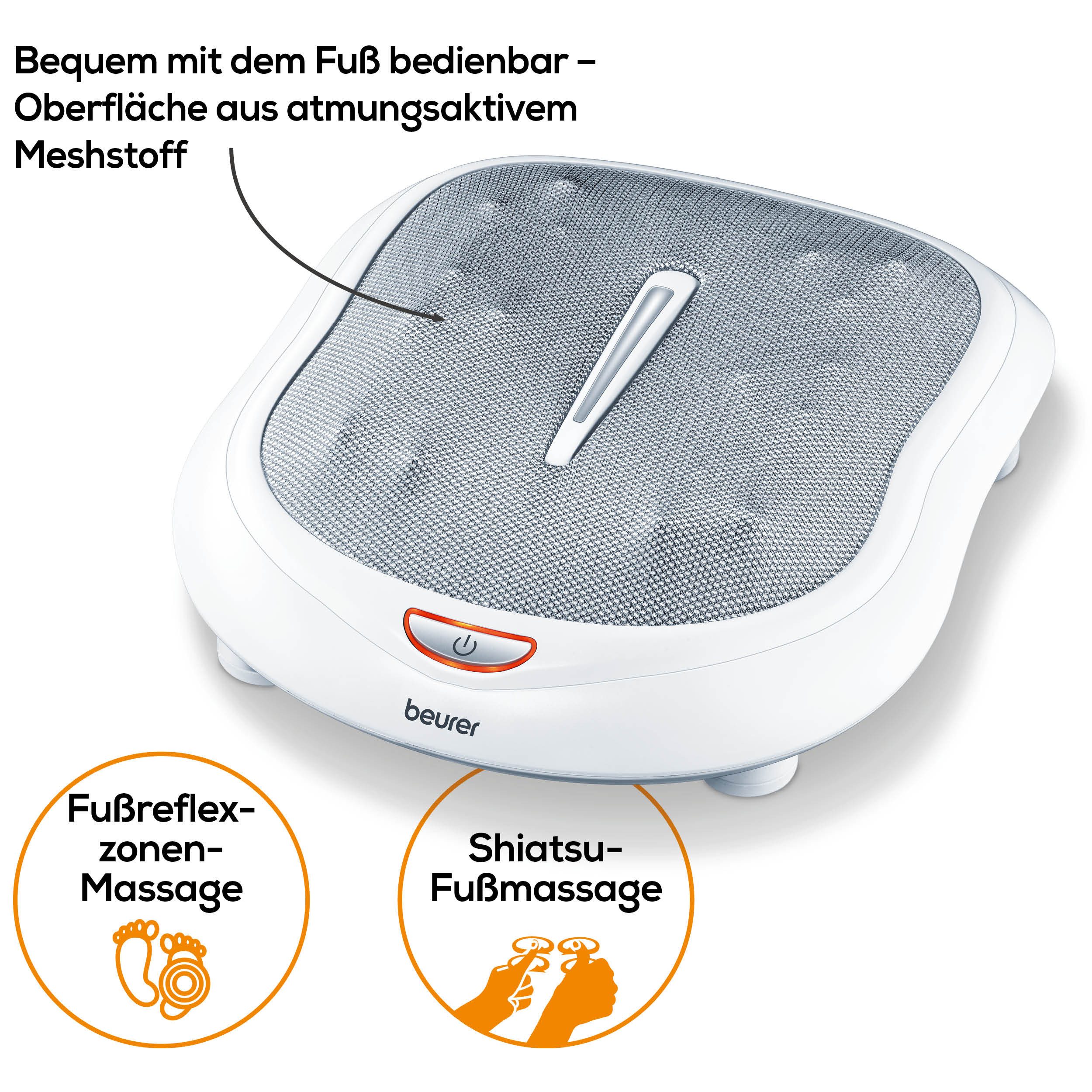 BEURER Shiatsu-Fußmassagegerät FM 60 mit 2 Intensitätsstufen und zuschaltbarer Wärmefunktion, Fördert die Durchblutung und lindert schwere und müde Beine – Bild 5 von 5