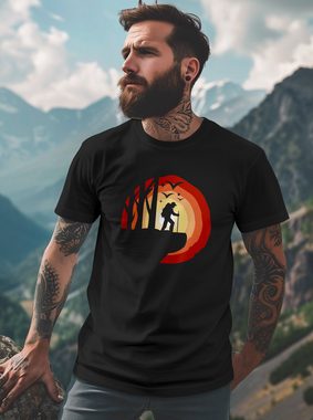 Neverless Print-Shirt Herren T-Shirt Wander-Motiv Trekking Aufdruck Printshirt Outdoor mit Print