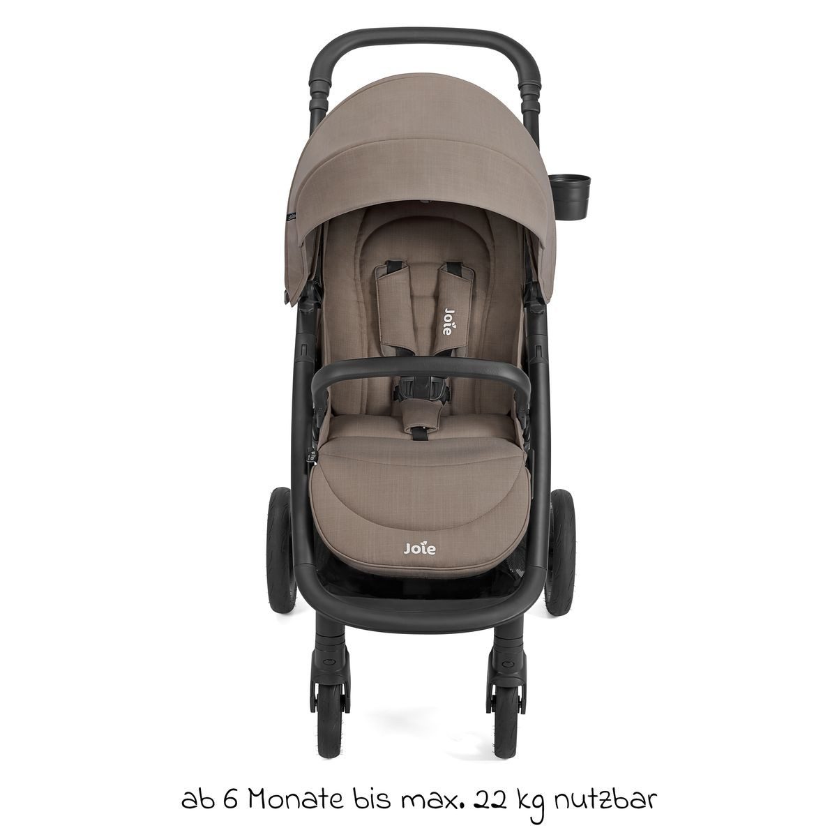 Joie Sport-Kinderwagen Mytrax Pro - Mushroom, Sportwagen mit Liegefunktion & Regenschutz höhenverstellbar bis 22 kg