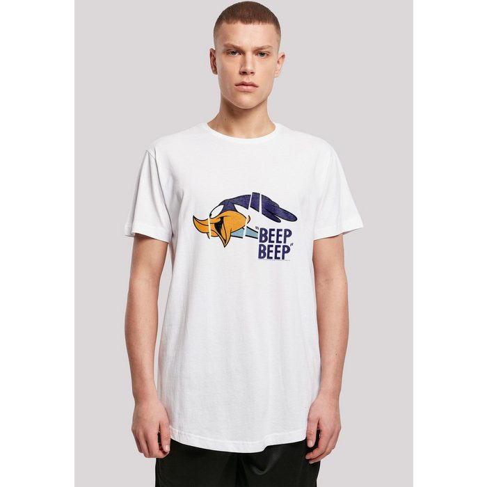 F4NT4STIC T-Shirt Long Cut T-Shirt 'Looney Tunes Roadrunner Beep Beep' Herren Premium Merch Lang Longshirt Bedruckt