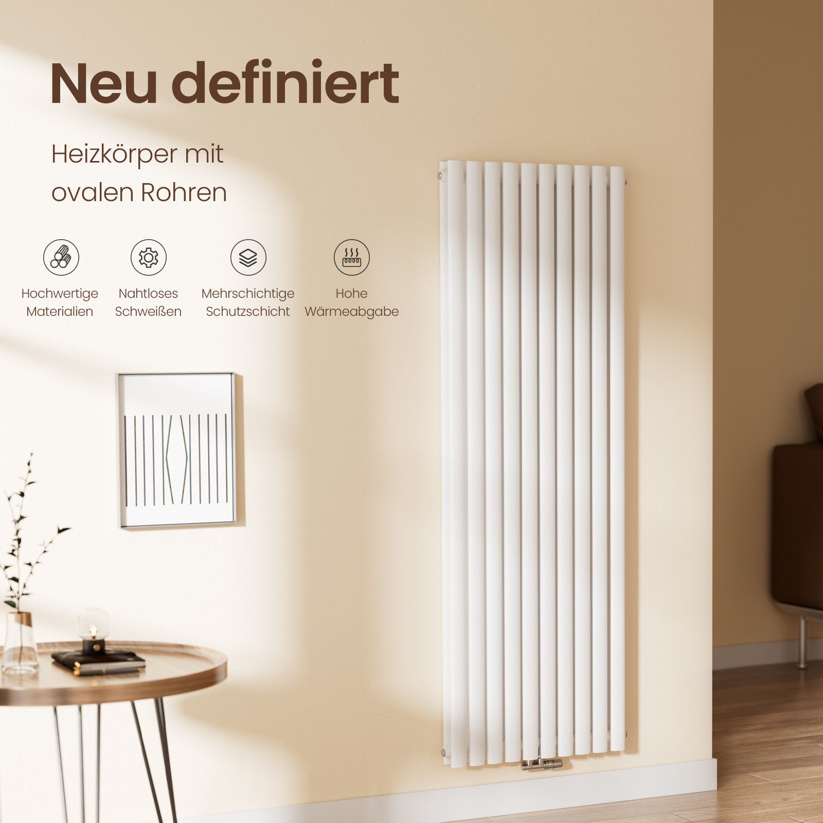 EMKE Heizkörper Design-Heizkörper Vertikal Heizung Ovales günstig online kaufen