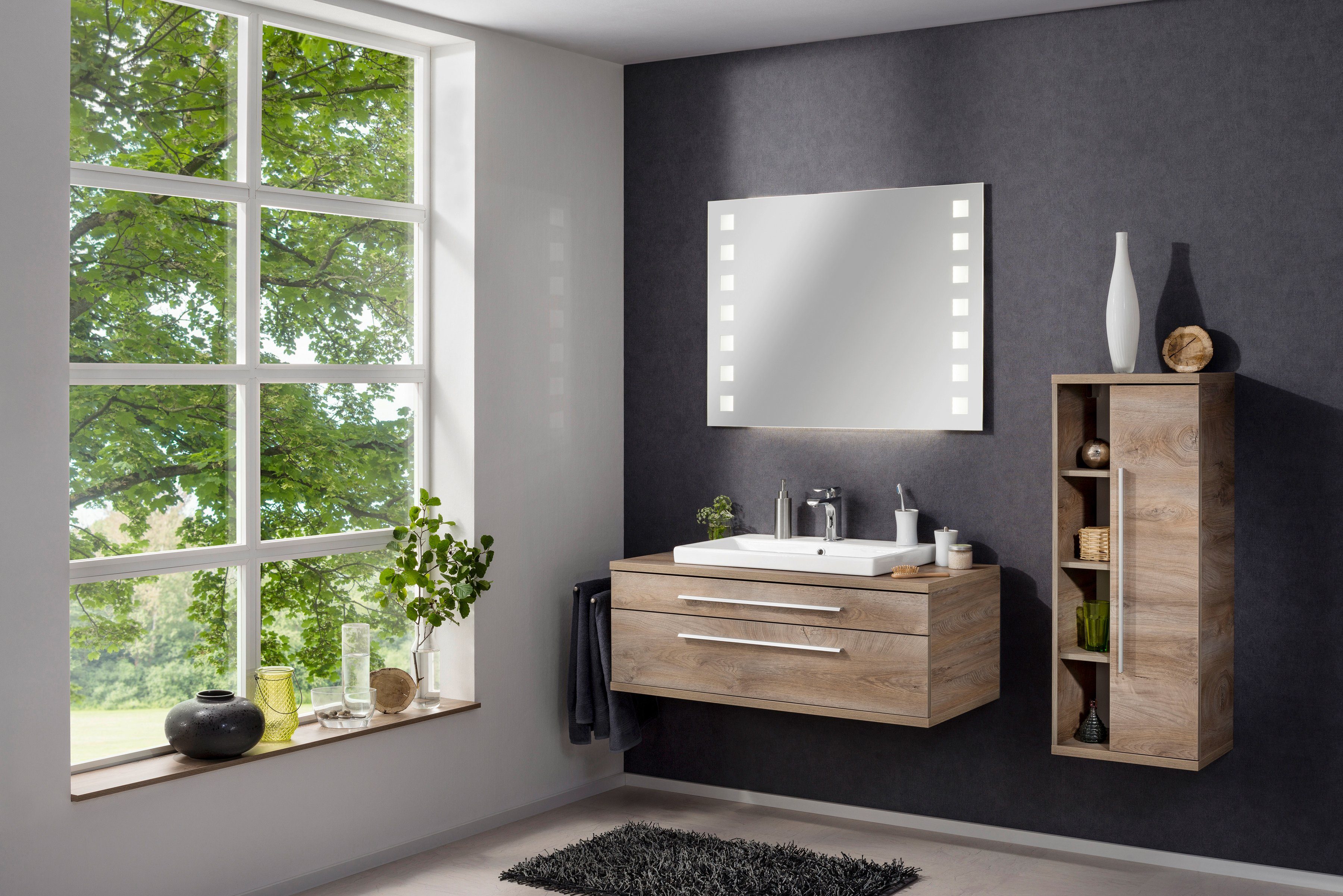 FACKELMANN Midischrank Stanford Badmöbel Mehrzweckschrank, Breite 42 cm