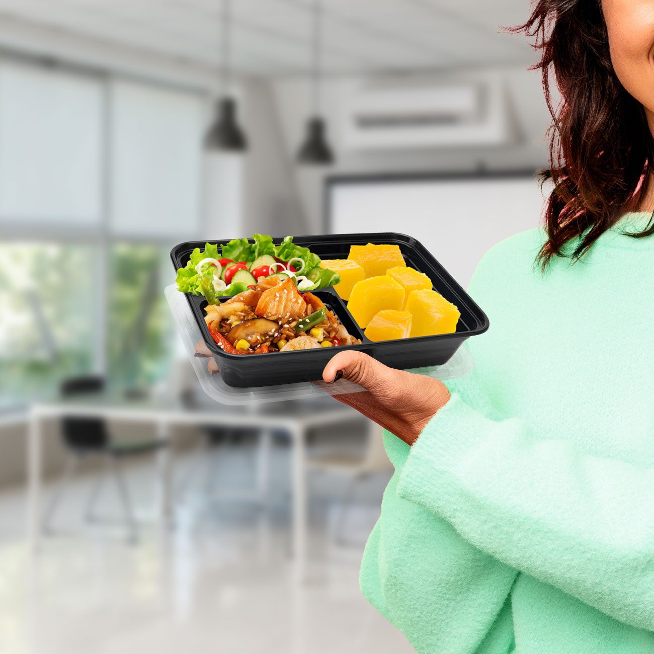 Casativo Frischhaltedose Meal Prep Boxen mit Deckel - 3 Fächer Bento-Boxen 1,2L Essensboxen, (10-tlg), BPA-freiem Kunststoff, Lebensmittelboxen: Bento Boxen ca. 1,2 L