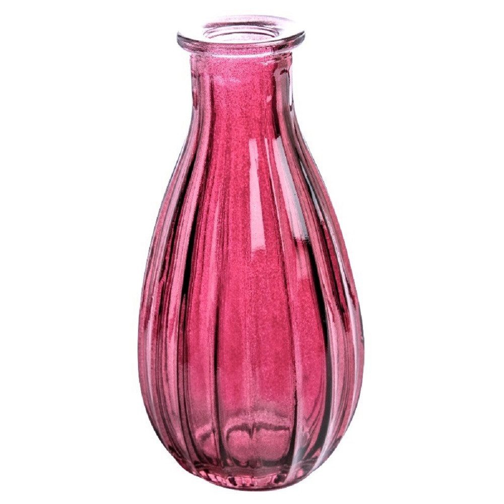 Sandra Rich Dekovase Glasvase "RIM" Ø 7 x 14,5cm, kleine Vase aus Glas Blumenvase