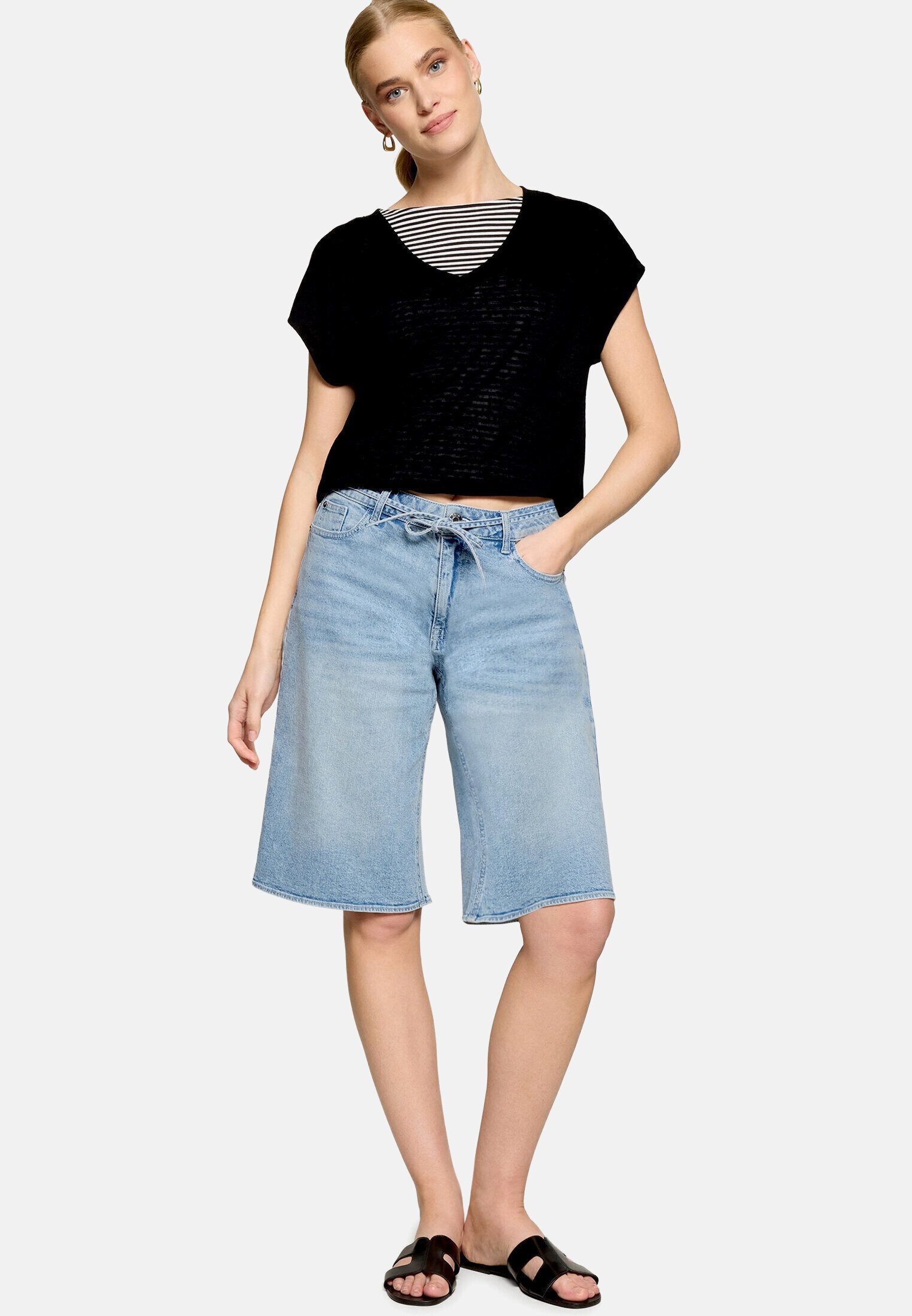 Zero T-Shirt Damen mit V-Ausschnitt (1-tlg) Material