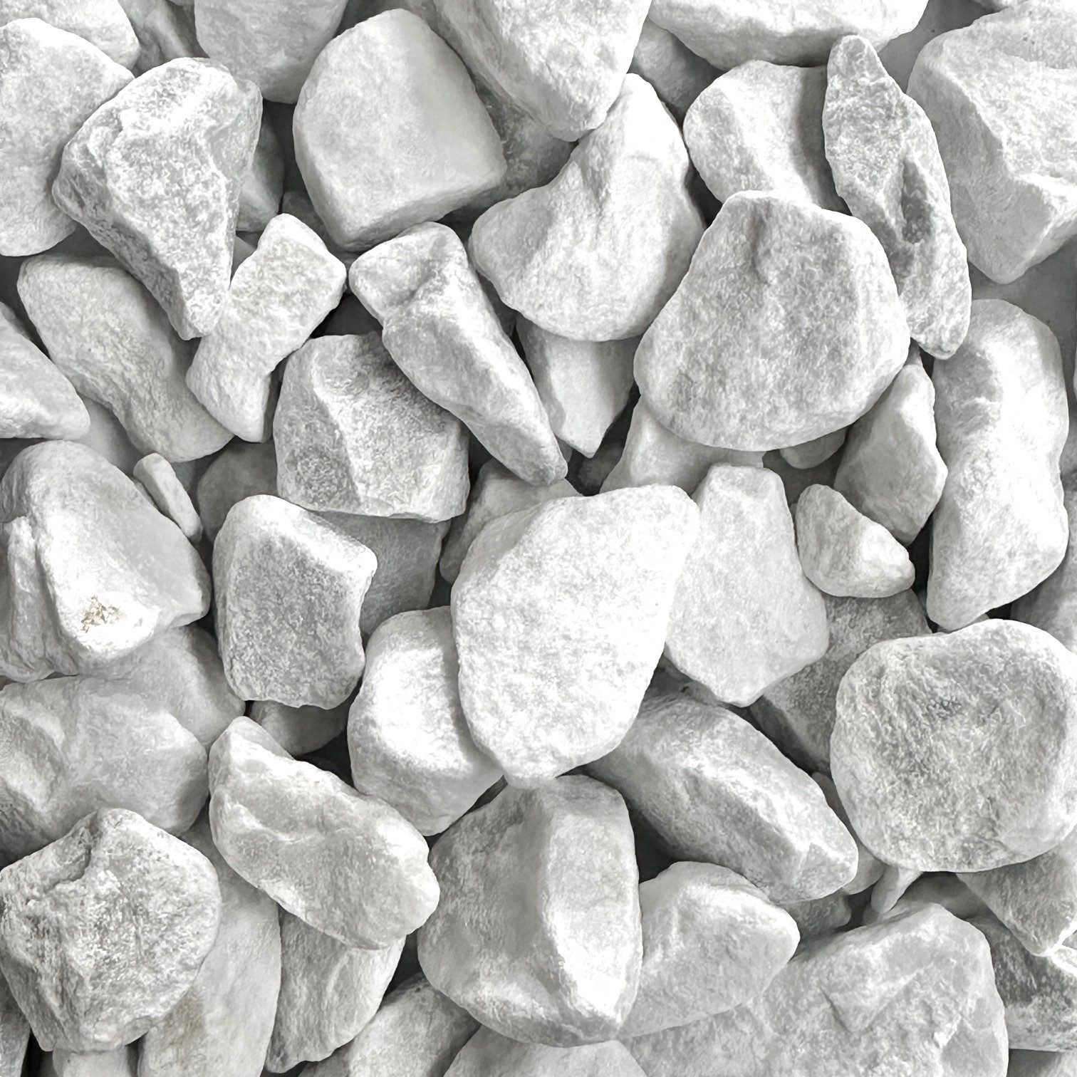 Eurosand Stein Natursteine aus Marmor, Dekosteine kantig 20-40 mm 1 kg Grau-Weiß