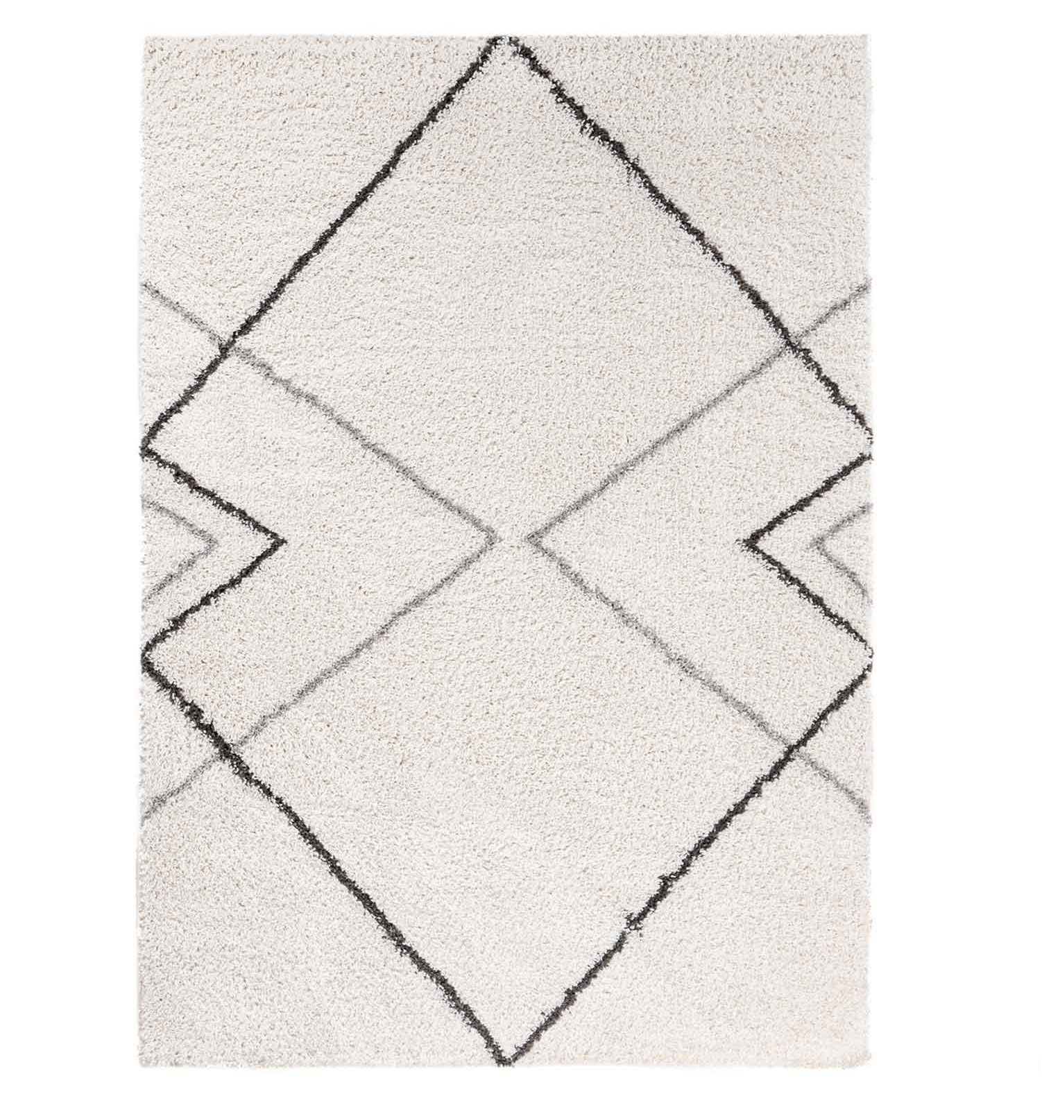 Vimoda Hochflor-Teppich Shaggy, Rauten Muster Spezielles Design, Rechteckig, Höhe: 30 mm, Teppichwohnzimmer shaggy modern Design