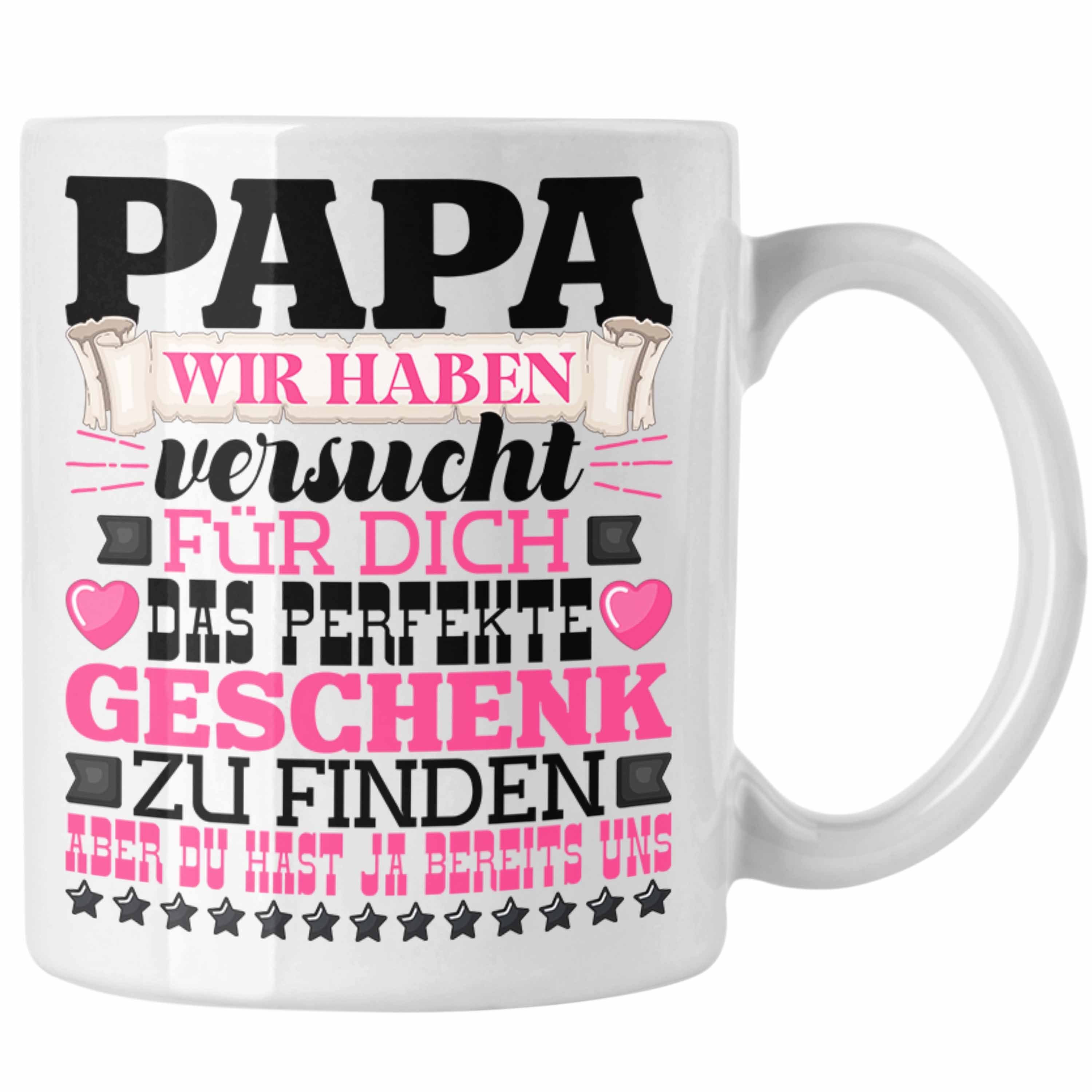 Trendation Tasse Papa Geschenk Tasse Geschenkidee für Besten Vater Geschenk von Tochte Weiss