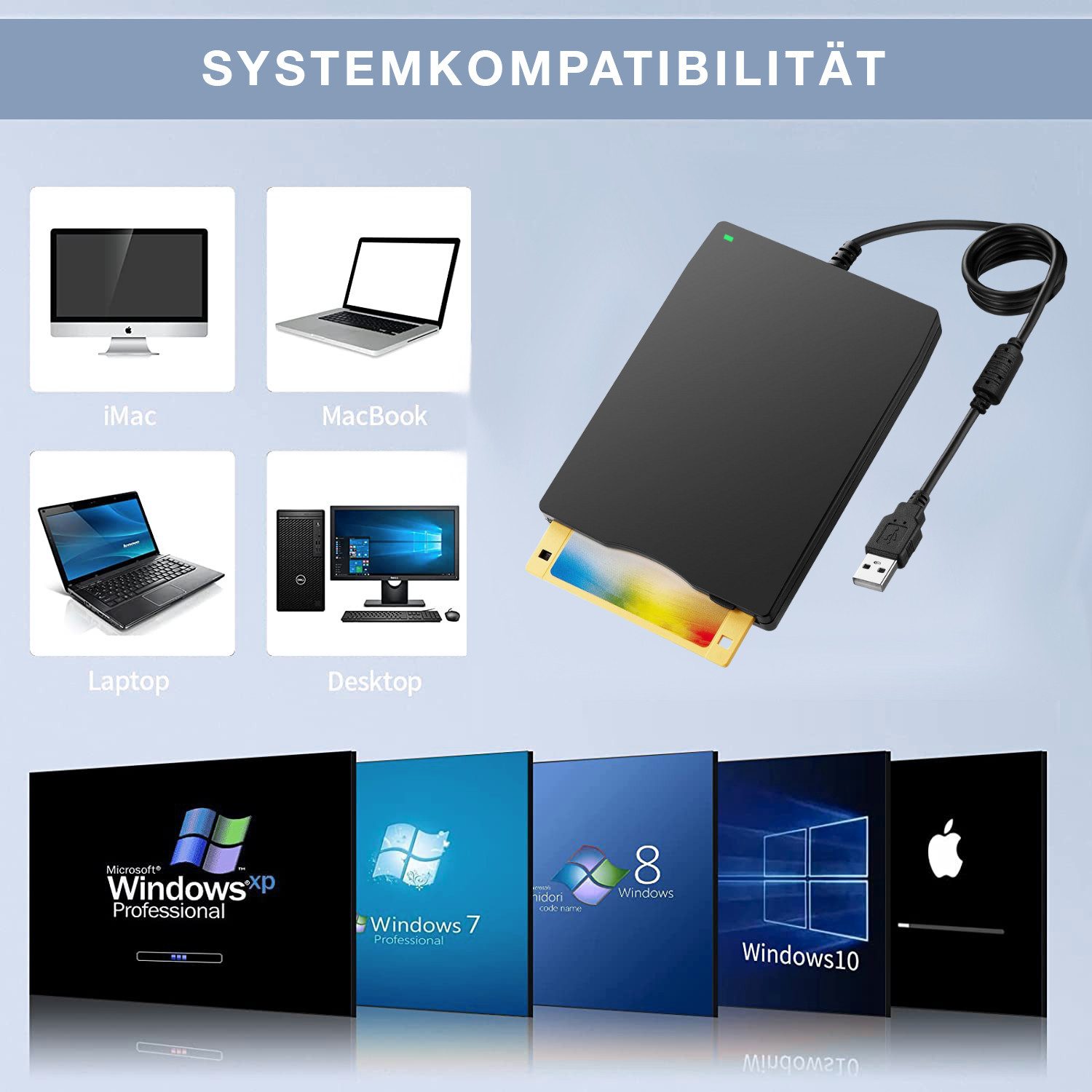 XLYNE 3,5´ Floppy Disk Drive - extern - Schwarz Diskettenlaufwerk (USB A, Einfache Installation: Plug & Play)