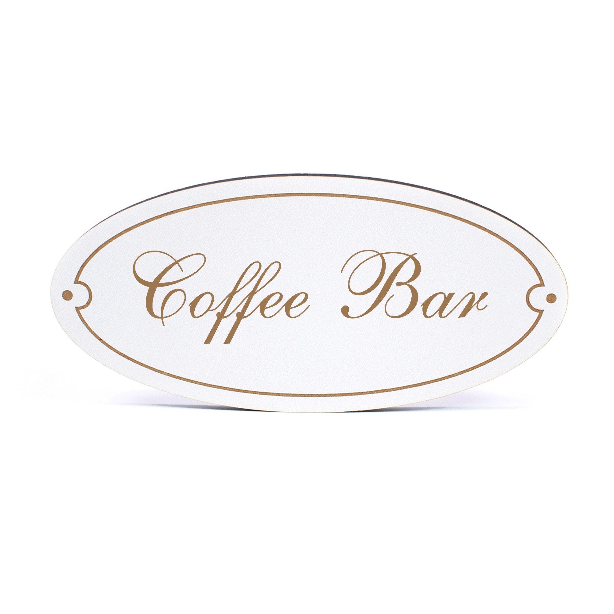 Dekolando Hinweisschild Türschild Oval - Coffee Bar - Schild 15 x 7 cm - Schilder Türschilder, (1 St)