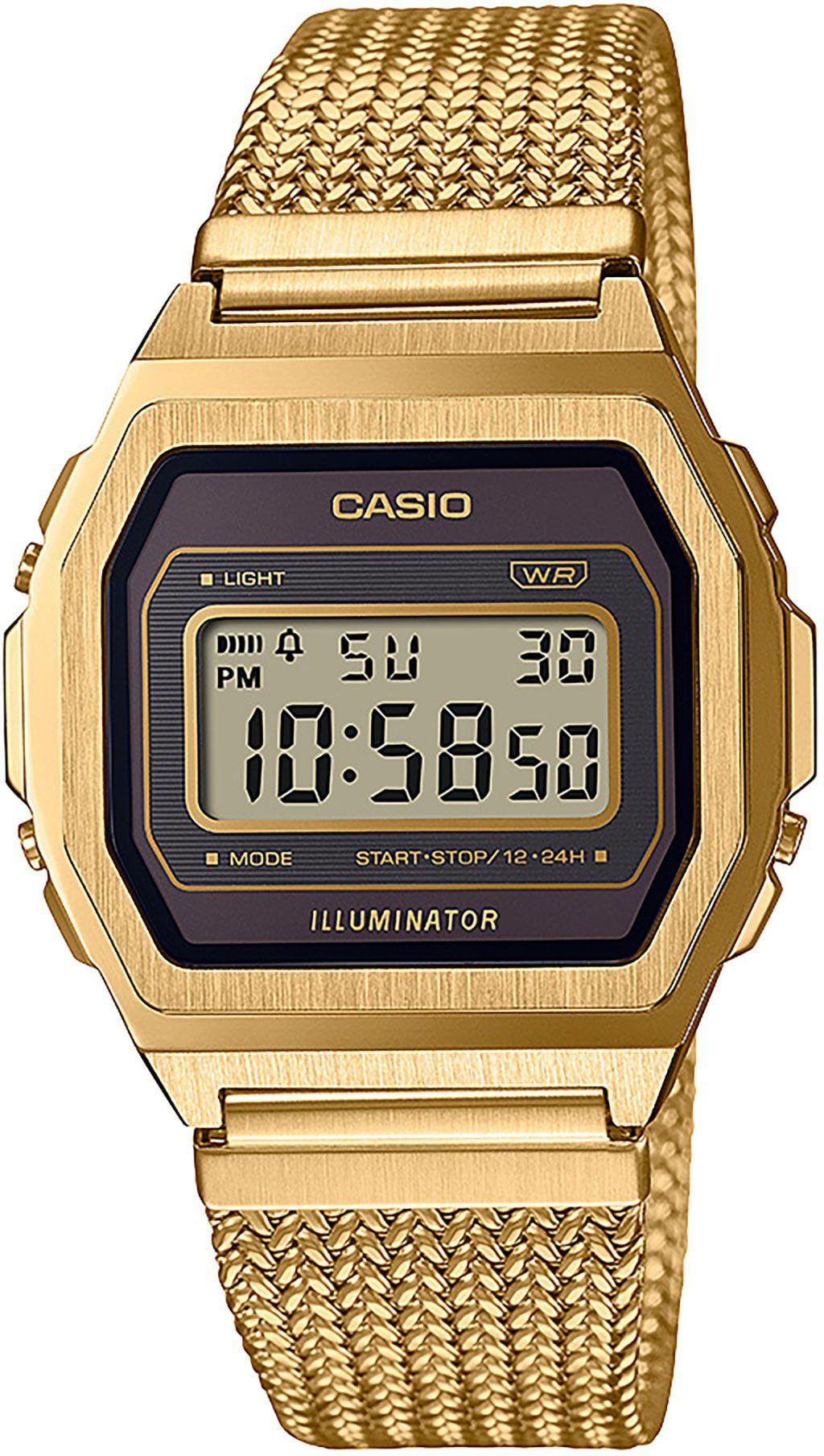 CASIO VINTAGE Chronograph A1000MGA-5EF, Quarzuhr, Armbanduhr, Damen, Herren, digital, retro, Stoppfunktion