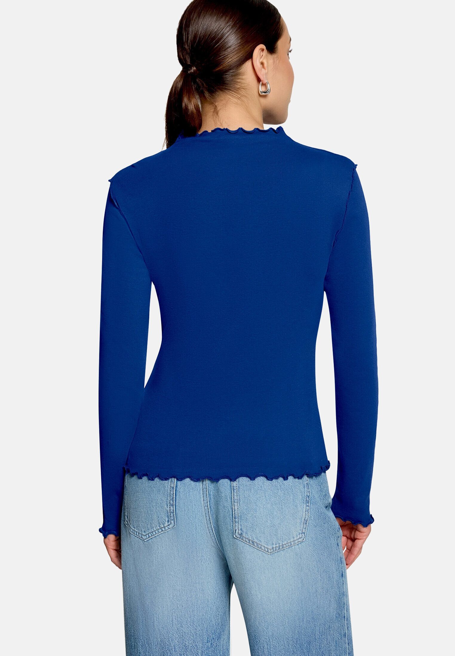 Zero Kurzarmshirt Damen unifarben (1-tlg) mit Wellenkante – Bild 3 von 5