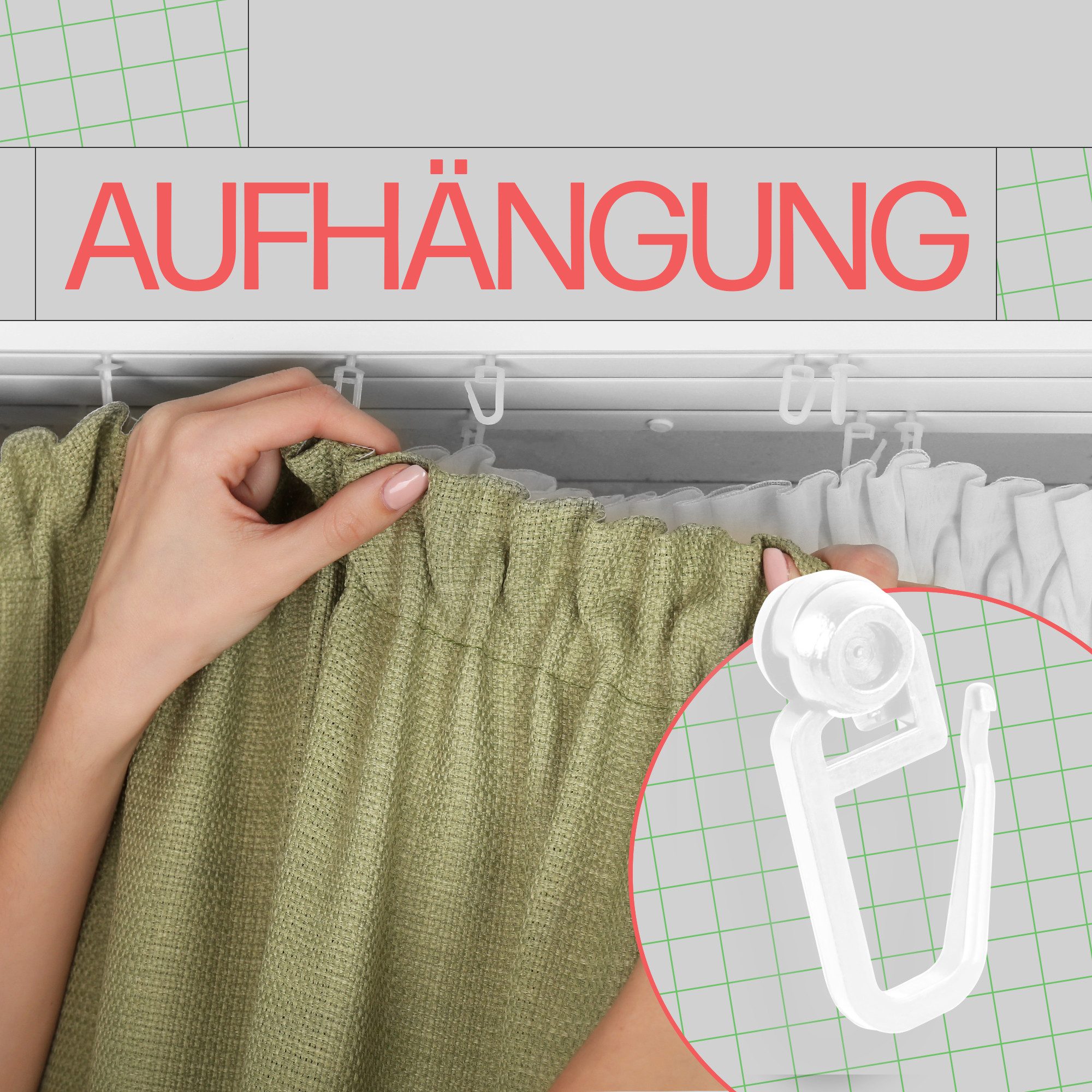 Bestlivings Gardinenschiene Komplettset bis 500cm, 2-läufig, 2x100cm, mit Bohren, verschraubt, Kunststoff, weiß, inkl. Befestigungsset, Zwischenfesteller, Gardi – Bild 5 von 5