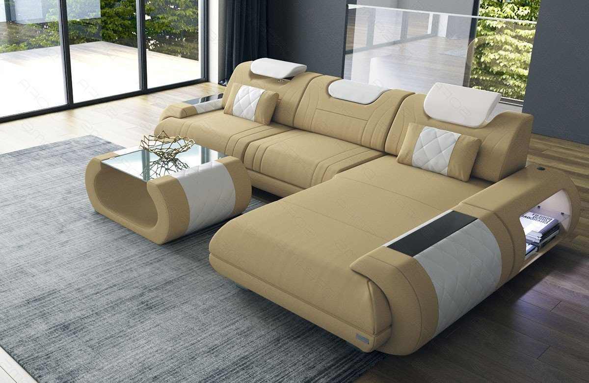 Sofa Dreams Ecksofa Polster Stoffsofa Rimini L Form M Mikrofaser Stoff Sofa, Couch wahlweise mit Bettfunktion
