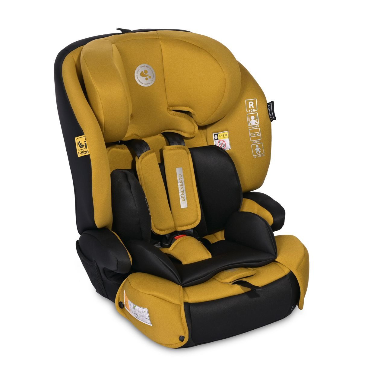 Lorelli Autokindersitz Kindersitz i-Size Benevento, ab: 1.25, bis: 12, (76-150 cm) Isofix, Kopfstütze verstellbar