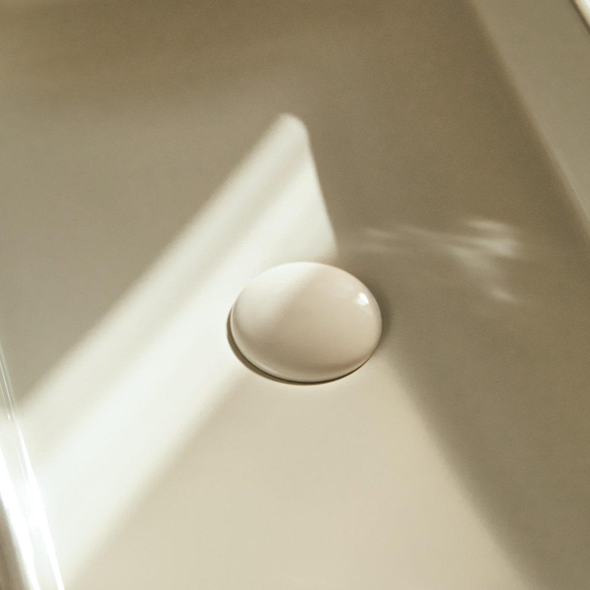 Tikamoon Waschbecken Iris - Waschbecken aus Keramik, rechteckig