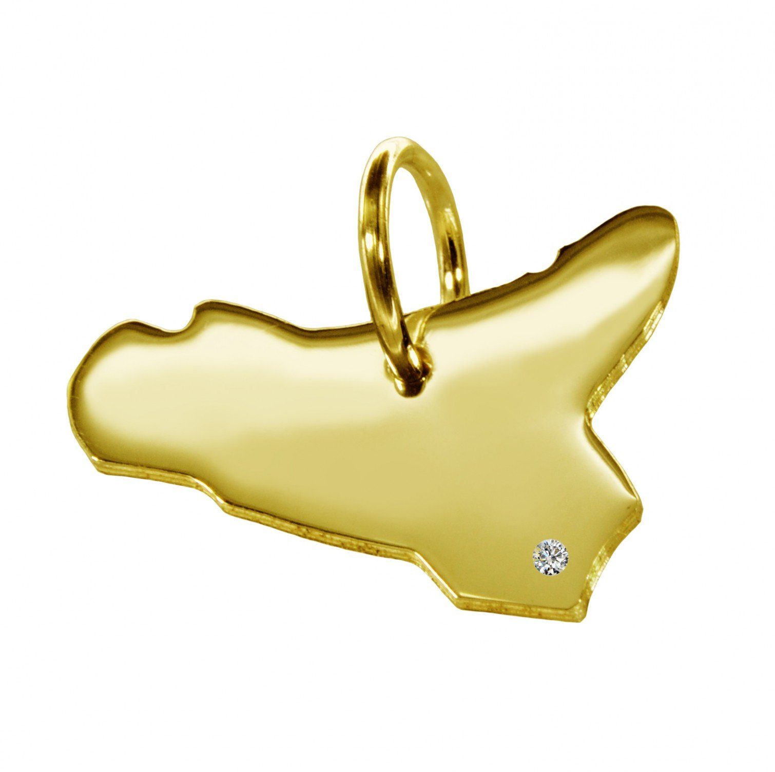 Kettenanhänger Anhänger Sizilien mit Brillant am Wunschort 585 Gelbgold