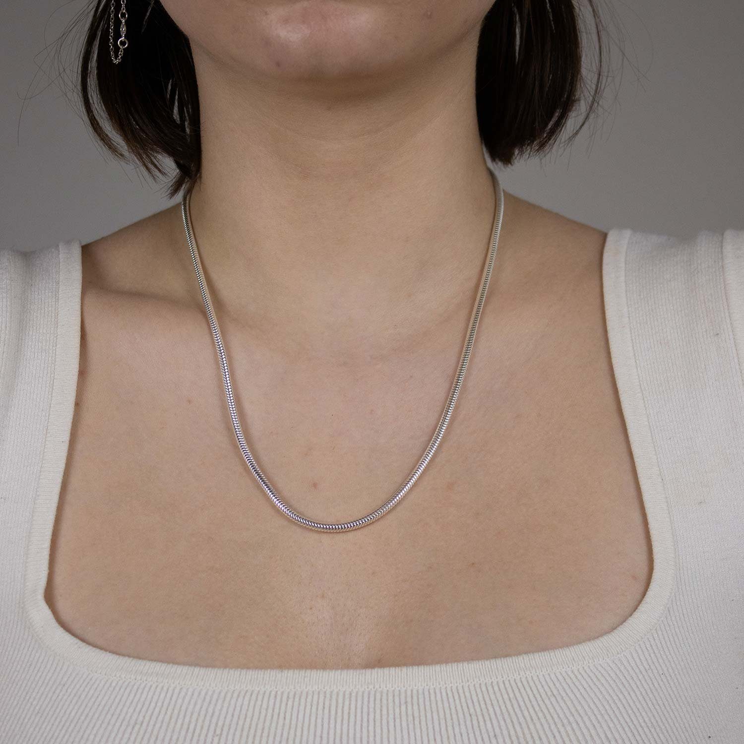 HOPLO Schlangenkette Silberkette Schlangenkette Länge 42cm - Breite 3,2mm - 925 Silber, Made in Germany – Bild 3 von 5
