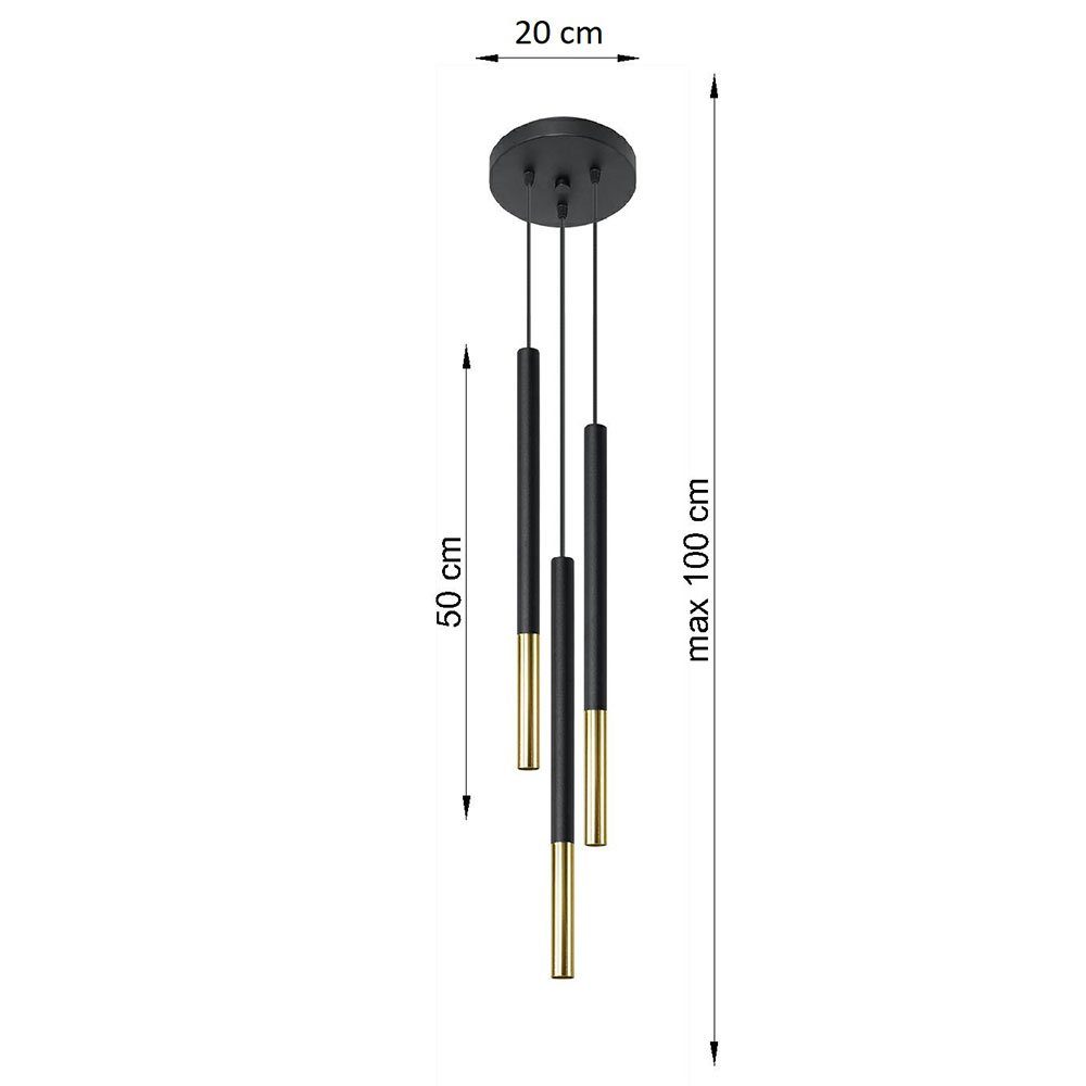 etc-shop LED Pendelleuchte, LED Pendelleuchte Esszimmer inklusive, Hängelampe Metall Leuchtmittel 3-flammig Warmweiß