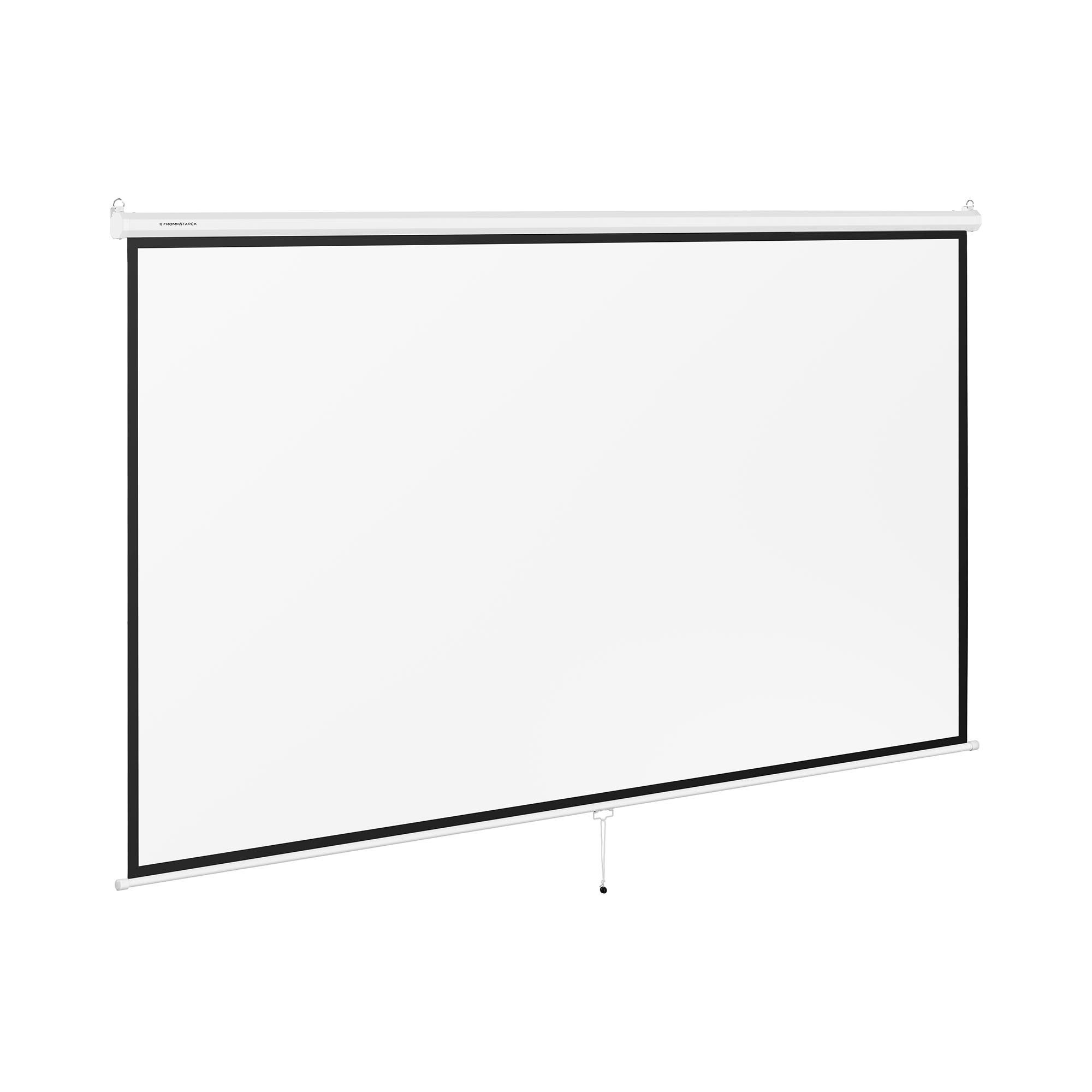 Fromm&Starck Beamerleinwand 340 x 210 cm 16:9 Rolloleinwand Wand-/Deckenmontage Pull-Up-Leinwand