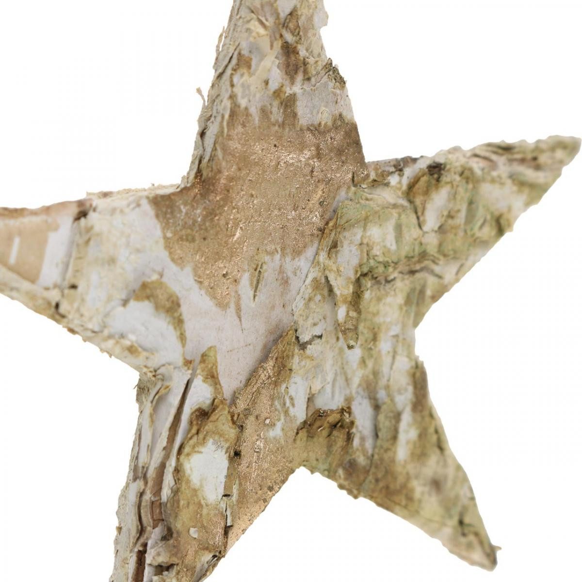 Florists Products Weihnachtsmann Deko Sterne Birkenrinde Gold Natur Weihnachtsdeko 30 Stück