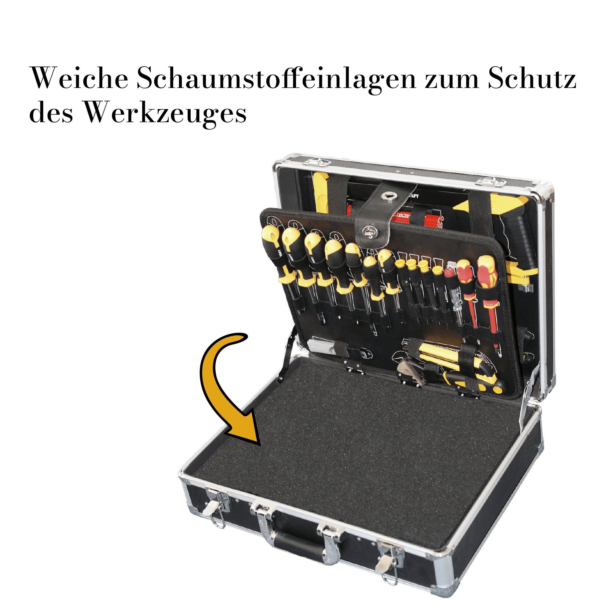 robustes Werkzeugkoffer im Werkzeugkoffer Aluminiumkoffer TECH-CRAFT Tool-Set Teile), (130