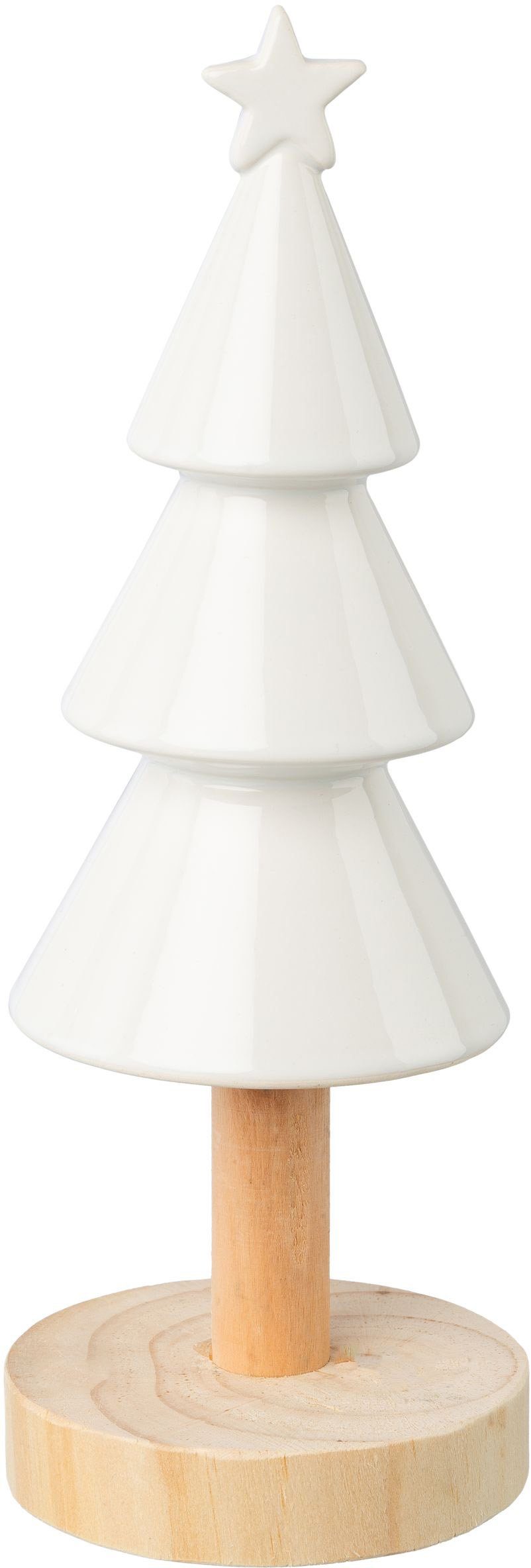 Creativ deco Dekobaum Weihnachtsdeko (1 St), aus Keramik und Holz