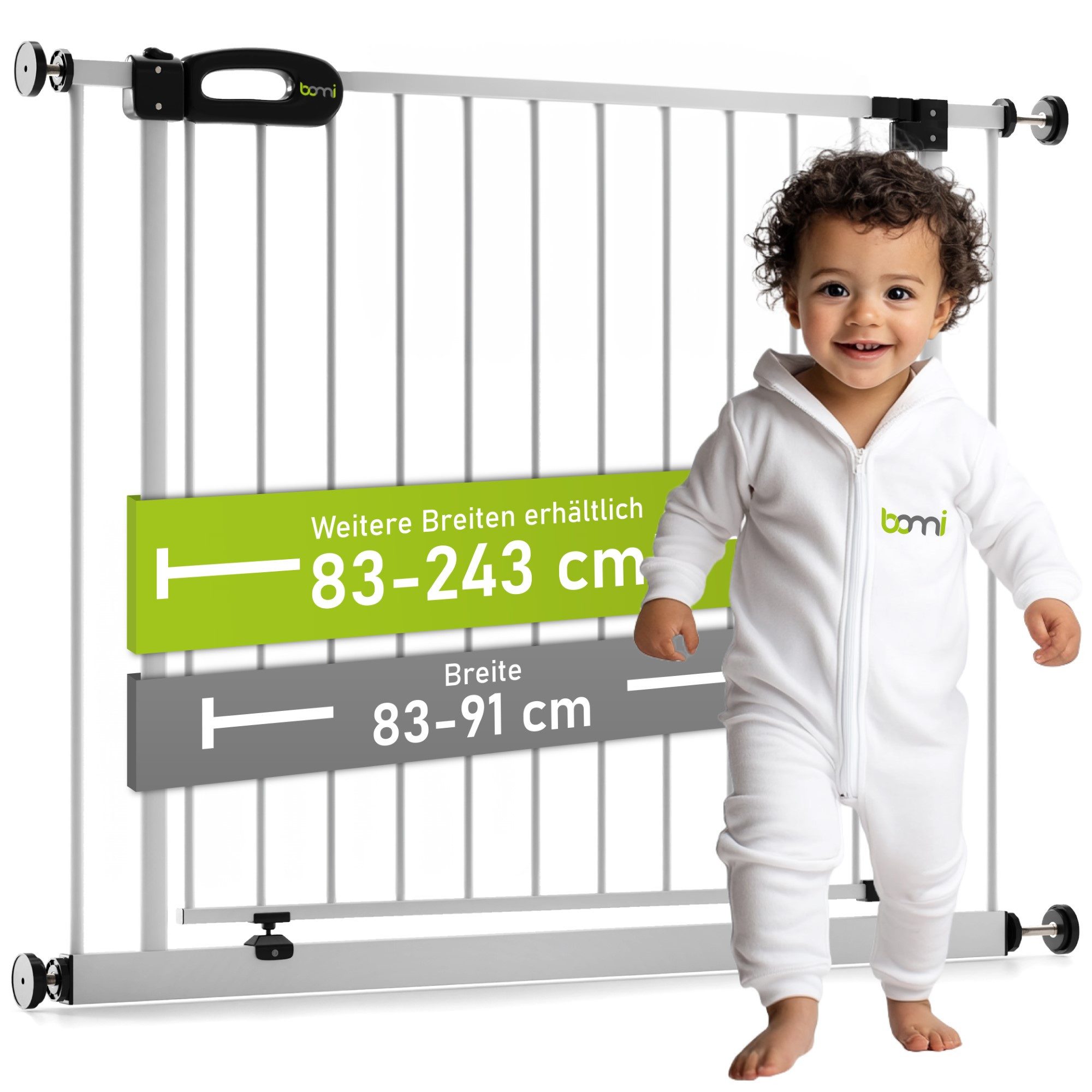 BOMI Türschutzgitter Babygitter Ohne Bohren Merle XXL 83-243 cm, Treppengit günstig online kaufen